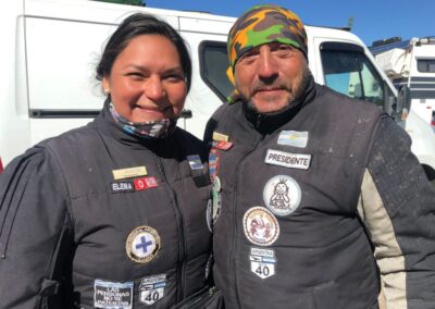 Patagonia biker Fernando Lopez and his partner, Elena Moreno — fond memories of Garda Cyril Finney from Greystones. Photograph: Peter Murtagh