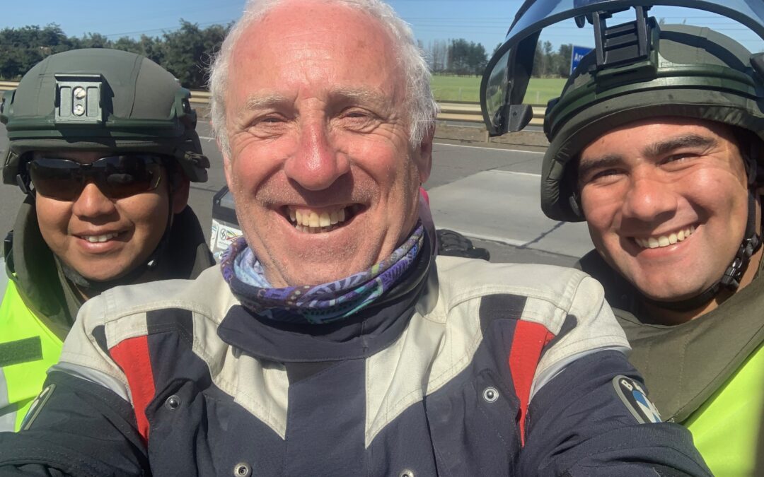 Roadside selfie with Sgt Manuel (left) and Cpl Oscar